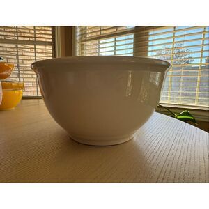 Extra thick heavy glossy cream mixing bowl kitchen decor fruit 10”